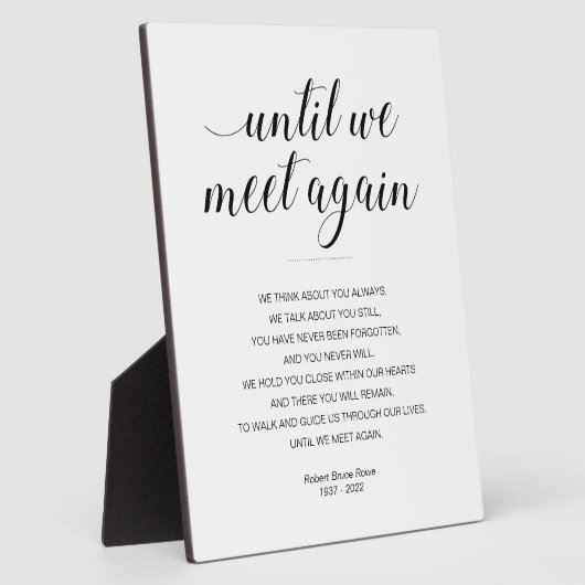 Totdat we elkaar weer ontmoeten Elegisch gedicht v Fotoplaat (Zijkant)