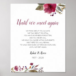 Totdat we elkaar weer ontmoeten in Burgundy Floral Poster