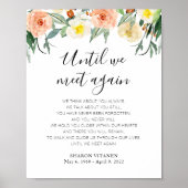 Totdat we elkaar weer ontmoeten peach Floral Funer Poster (Voorkant)