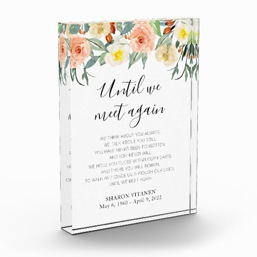 Totdat we elkaar weer ontmoeten, Peach Floral Memo Fotoblokken (Links)