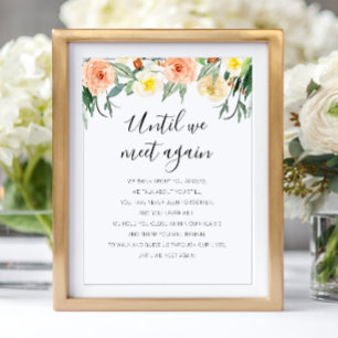 Totdat we elkaar weer ontmoeten, Peach Floral Memo Poster