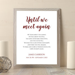 Totdat we elkaar weer ontmoeten... Red Celebration Poster