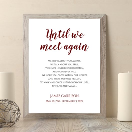 Totdat we elkaar weer ontmoeten... Red Celebration Poster