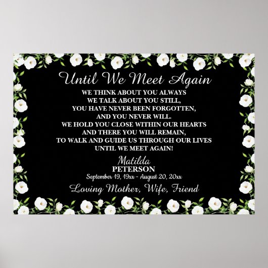 Totdat we elkaar weer ontmoeten Witte bloemencrema Poster (Voorkant)