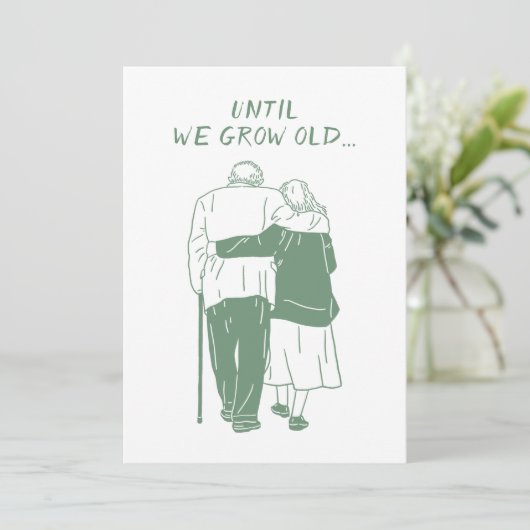 Totdat we oud worden Valentijnsdag Modern Minimali Feestdagenkaart (Staand voorkant)