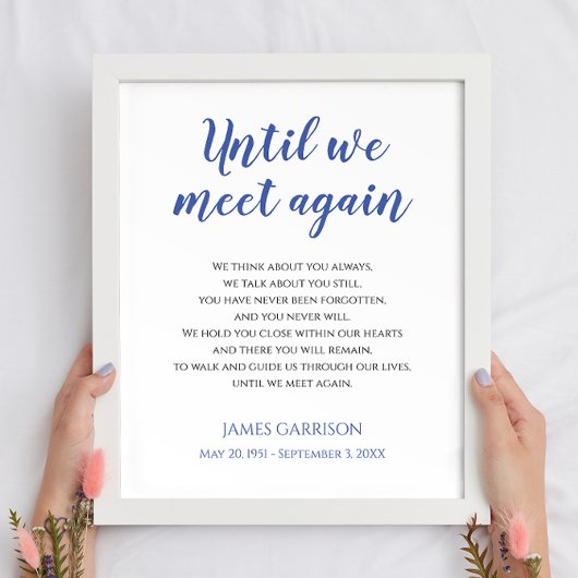 Totdat we weer een blauwe viering van het levensge poster