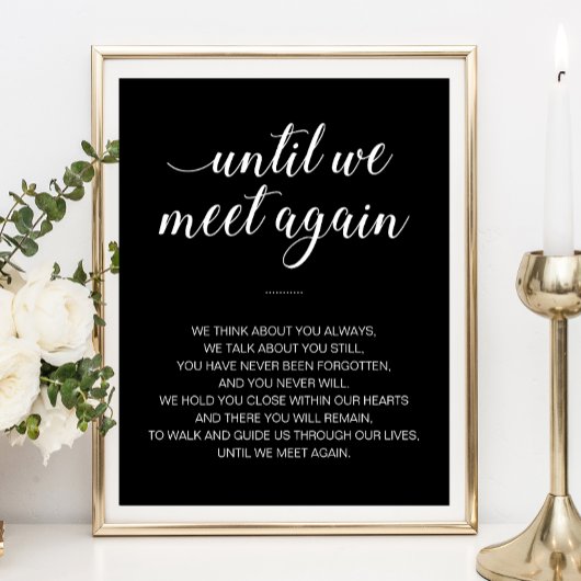 Totdat we weer een White Black Wedding Memorial on Poster