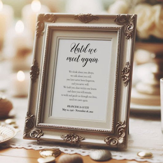 Totdat we weer gepersonaliseerd herdenkingsgedicht poster