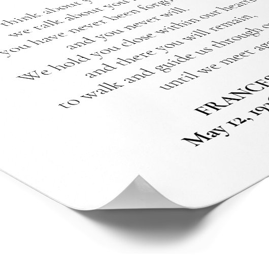 Totdat we weer gepersonaliseerd herdenkingsgedicht poster (Hoek)