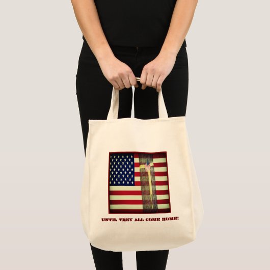 Totdat ze allemaal thuisvlag en geel lintje komen tote bag (Voorkant (product))
