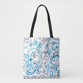 Tote bag-abstract blue tote bag
