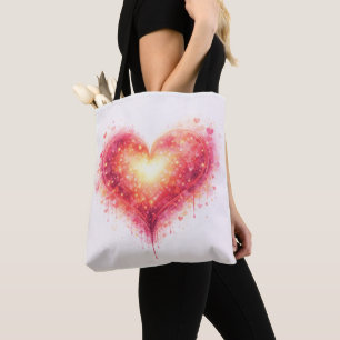 Tote bag artistieke lichtgevende hart