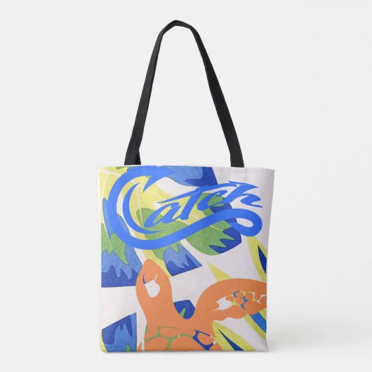 Tote bag. Beach. vangen Tote Bag (Achterkant)