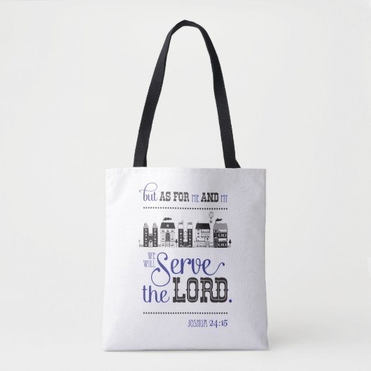 Tote bag bible scripture inspired joshua 24 (Voorkant)