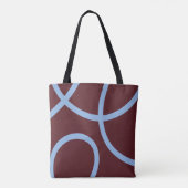 Tote Bag – Blue Lines on Burgundy (Achterkant)