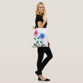 Tote Bag Blue & Pink flower (Op model)