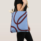 Tote Bag – Burgundy Lines on Blue (Dichtbij)