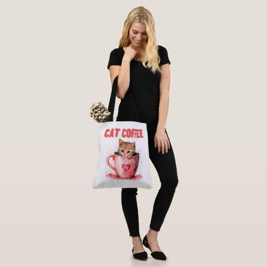 Tote Bag Cat Caffee (Op model)