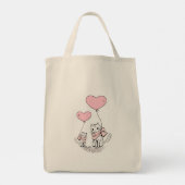 Tote Bag Cat Pink Hearts  (Achterkant)