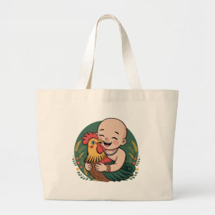 Tote bag Chloe Baby knuffelt de haan