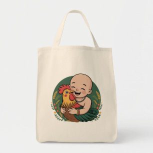Tote bag Chloe Baby knuffelt de haan
