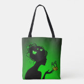 Tote Bag De groene vlindervrouw (Achterkant)