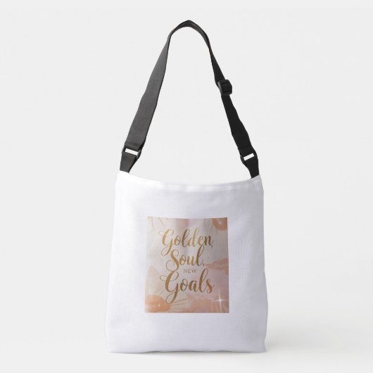 Tote Bag Design – “Golden Soul, New Goals.” – Gold (Voorkant)