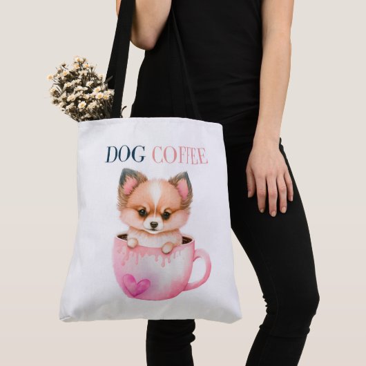 Tote Bag Dog Coffee (Dichtbij)