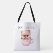 Tote Bag Dog Coffee (Voorkant)