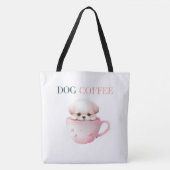 Tote Bag Dog Coffee (Voorkant)