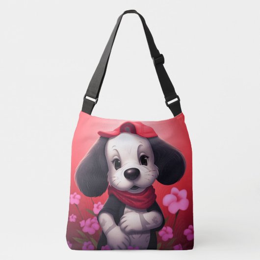 Tote Bag Dog with red cap (Voorkant)