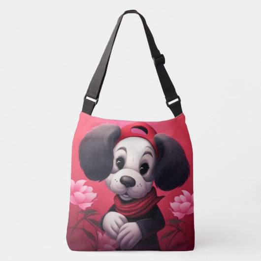 Tote Bag Dog with red cap (Voorkant)