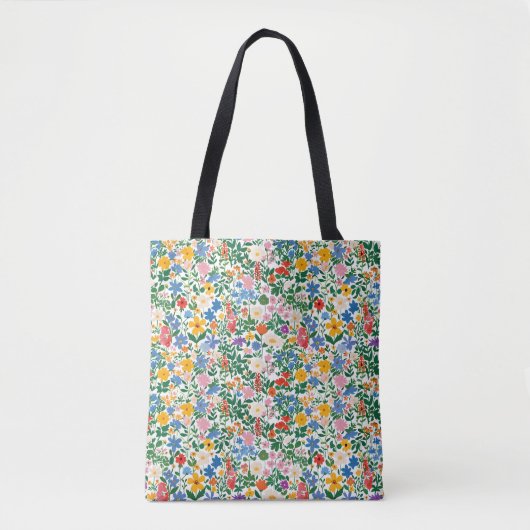 Tote Bag - Floral Flower Pattern. (Voorkant)