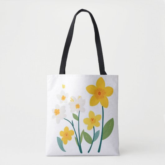 Tote Bag-Flower Design Tote Bag (Voorkant)