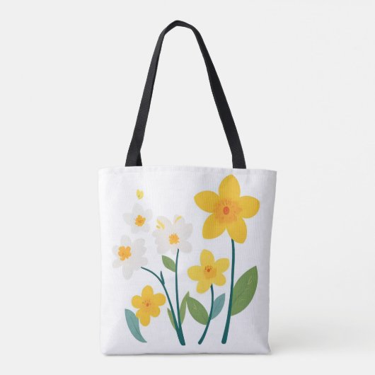 Tote Bag-Flower Design Tote Bag (Achterkant)