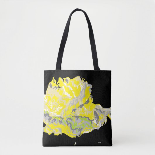Tote Bag Gele Roos in het Donker (Voorkant)