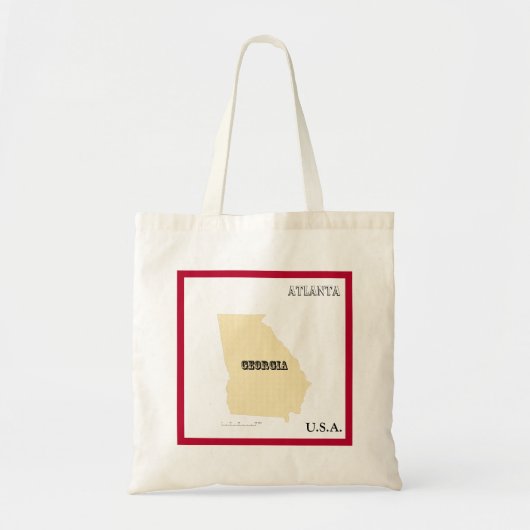 Tote Bag - Georgia State Map with City (Voorkant)