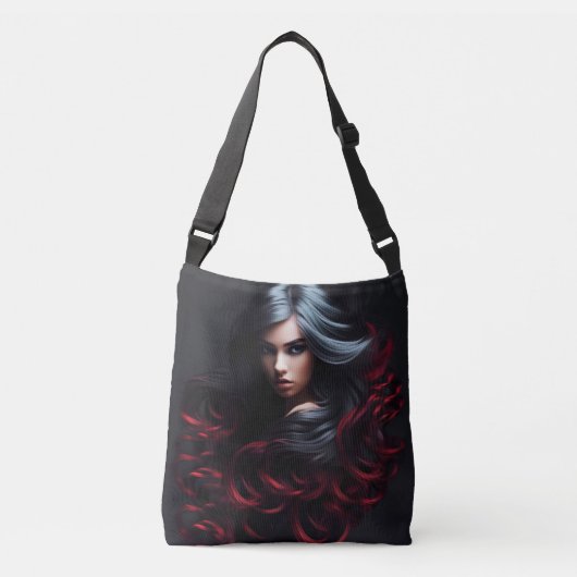 Tote Bag girl black hair (Voorkant)