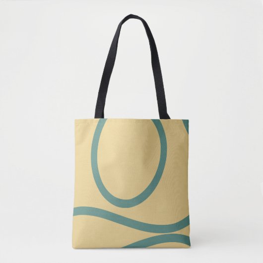 Tote Bag – Green Lines on Yellow (Voorkant)