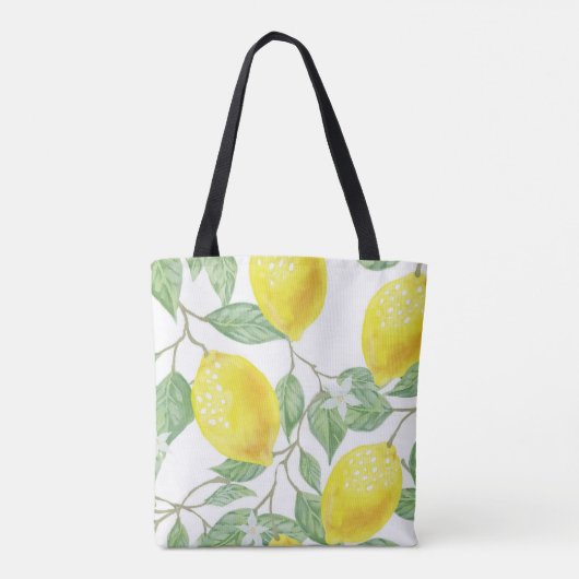 Tote Bag, Happy Yellow Lemons Bag (Achterkant)