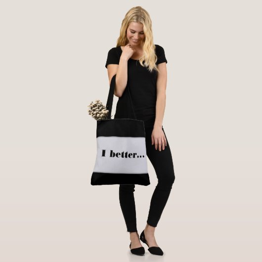 Tote Bag Ik doe beter... (Op model)