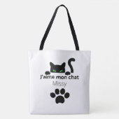 Tote Bag ik hou van mijn kat Missy (Voorkant)