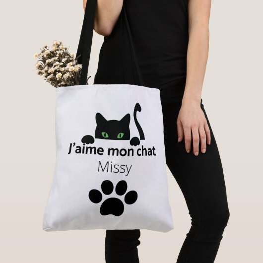 Tote Bag ik hou van mijn kat Missy (Dichtbij)