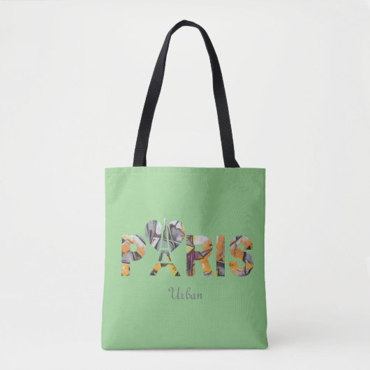 Tote Bag J houdt van Parijs met een stedelijke inr (Voorkant)