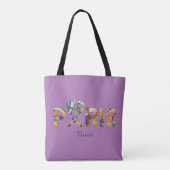 Tote Bag J houdt van Parijs met een stedelijke inr (Achterkant)