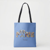 Tote Bag J houdt van Parijs met een stedelijke inr (Voorkant)
