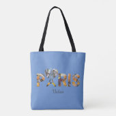 Tote Bag J houdt van Parijs met een stedelijke inr (Achterkant)