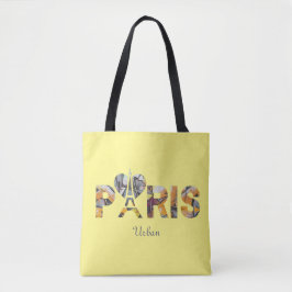 Tote Bag J houdt van Parijs met een stedelijke inr