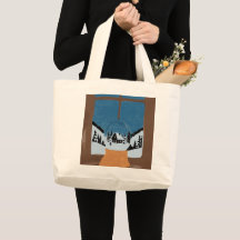 Tote Bag Jumbo Winter Snow Globe