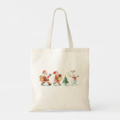 Tote Bag | Kerstman, Sneeuwman & Pinguïn Kerst (Achterkant)